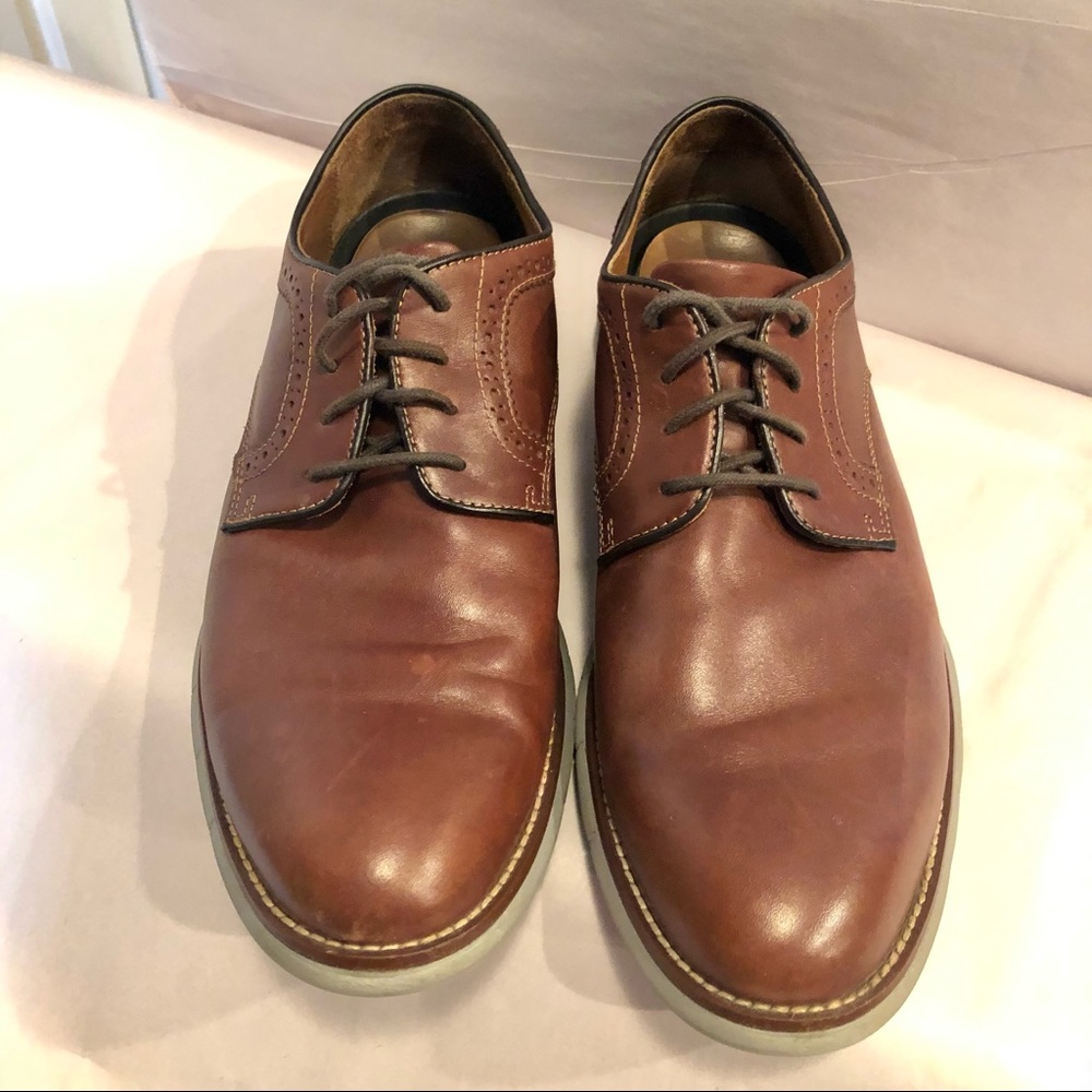 Johnston & Murphy Holden Plain Toe Men’s Shoe Size 9M Mahogany Full Grain